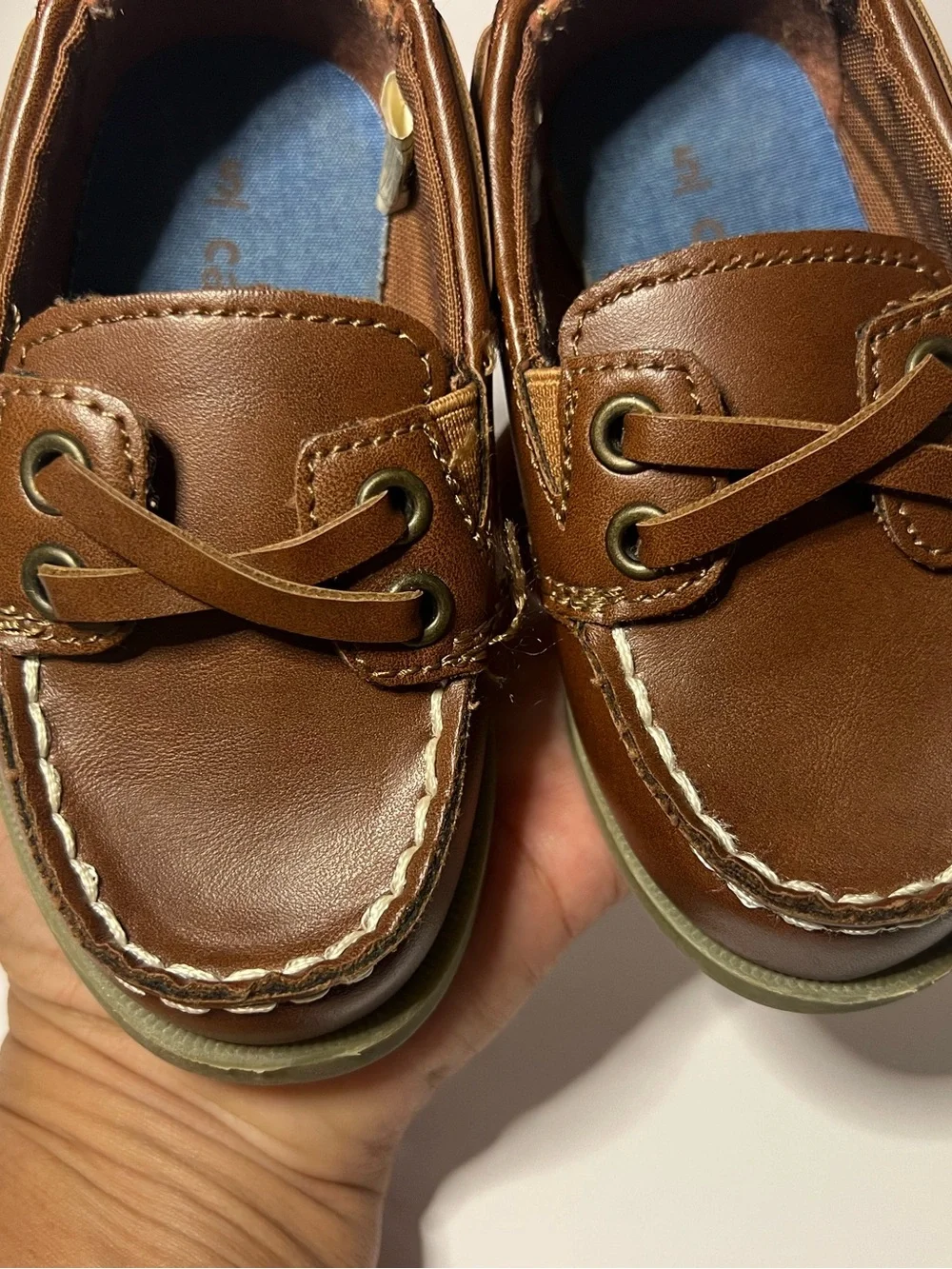 Carter's Brown Leather Kids Boat Moccasins